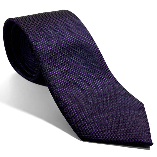 Dark Purple Silk Grenadine Tie - Handmade