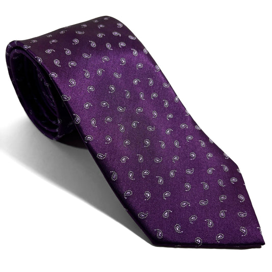 Purple Small Paisley Jacquard Tie