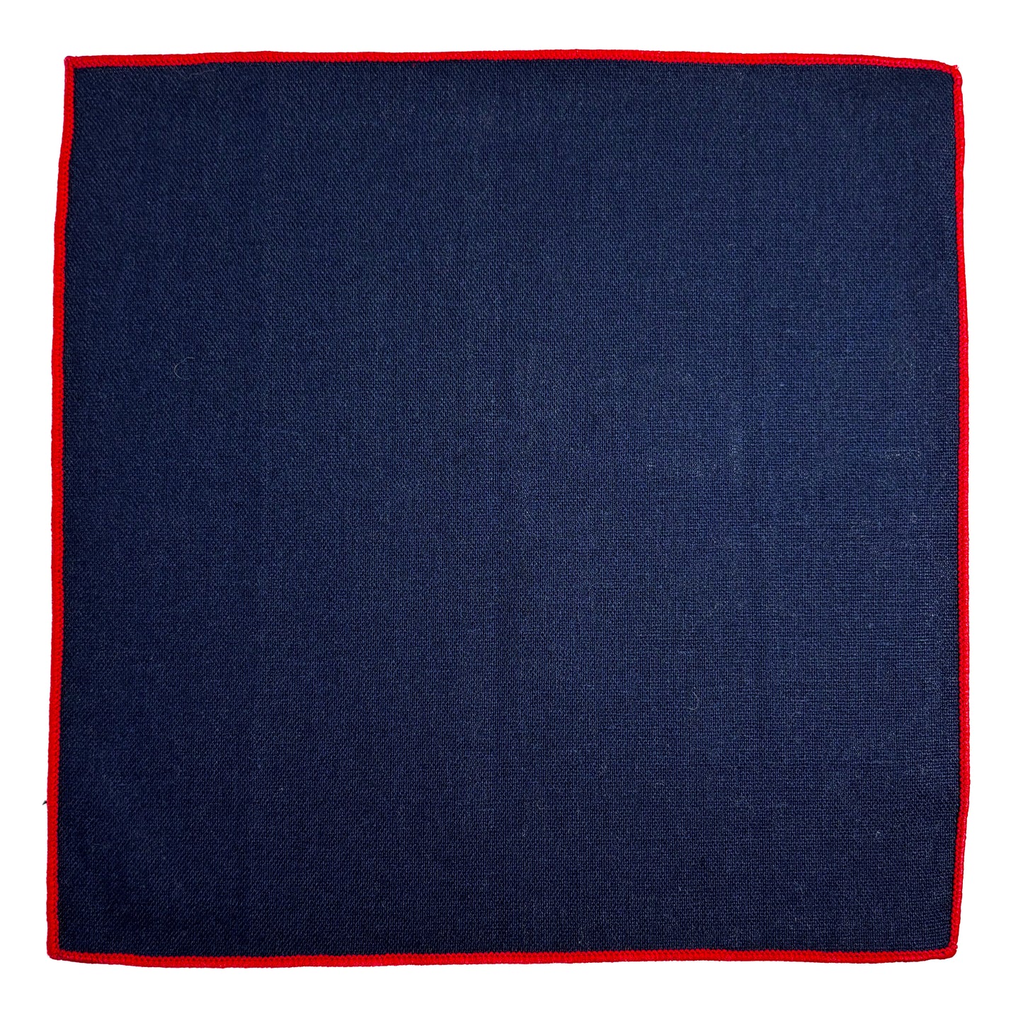 Navy Blue & Red Linen/Cotton Pocket Square