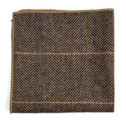 Mustard Yellow Herringbone Wool Pocket Square