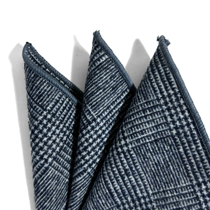 Gray Glen Check Wool Pocket Square