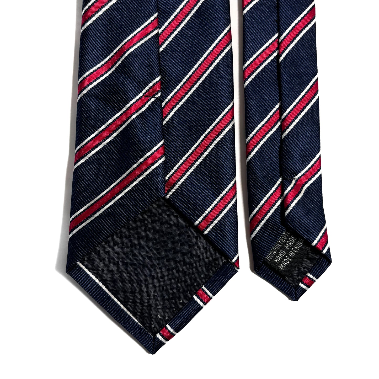Navy Blue & Red Striped Repp Tie