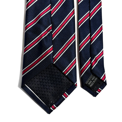 Navy Blue & Red Striped Repp Tie