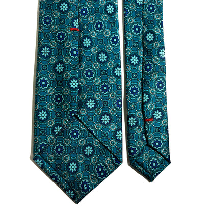 Teal Geometric Printed Tie