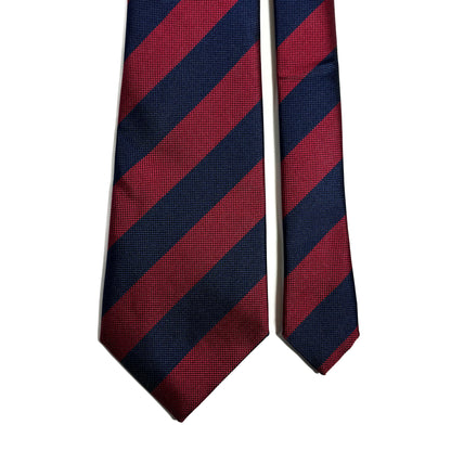 Navy Blue & Burgundy Striped Tie