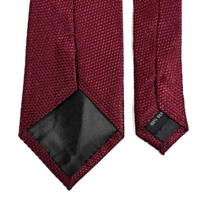 Burgundy Silk Grenadine Tie - Handmade
