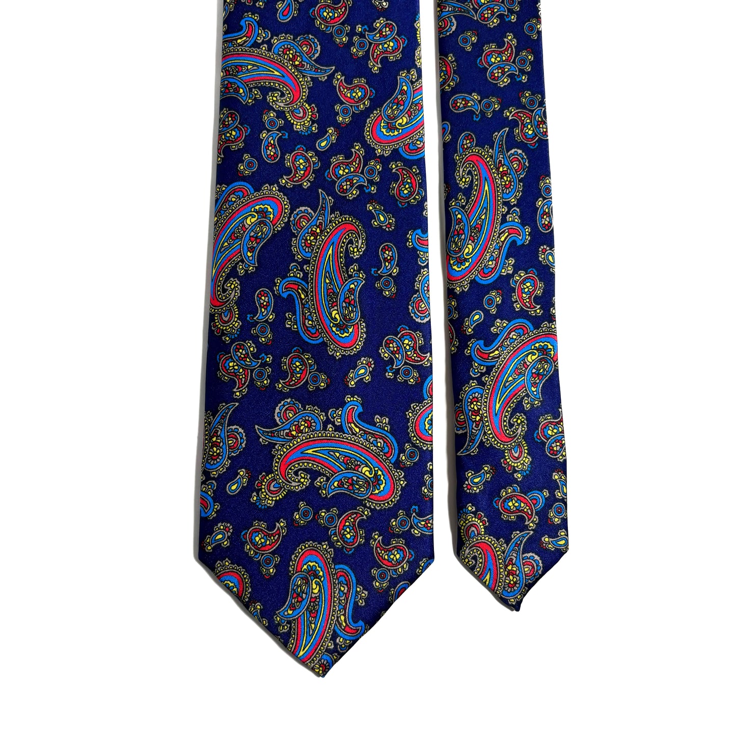 Navy Blue Paisley Printed Tie