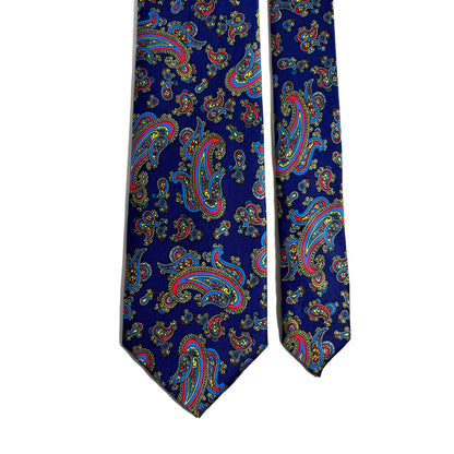 Navy Blue Paisley Printed Tie