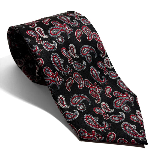 Black Paisley Silk Tie