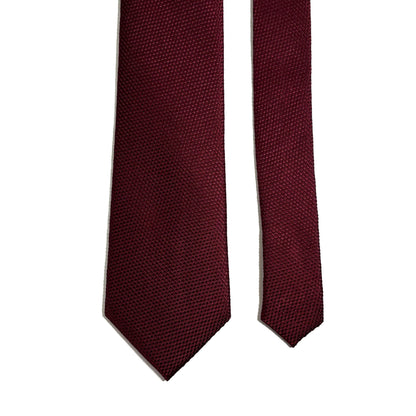 Burgundy Silk Grenadine Tie - Handmade