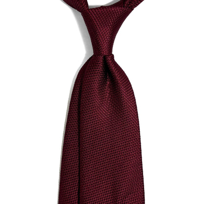Burgundy Silk Grenadine Tie - Handmade