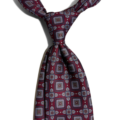 Burgundy Geometric Printed Tie