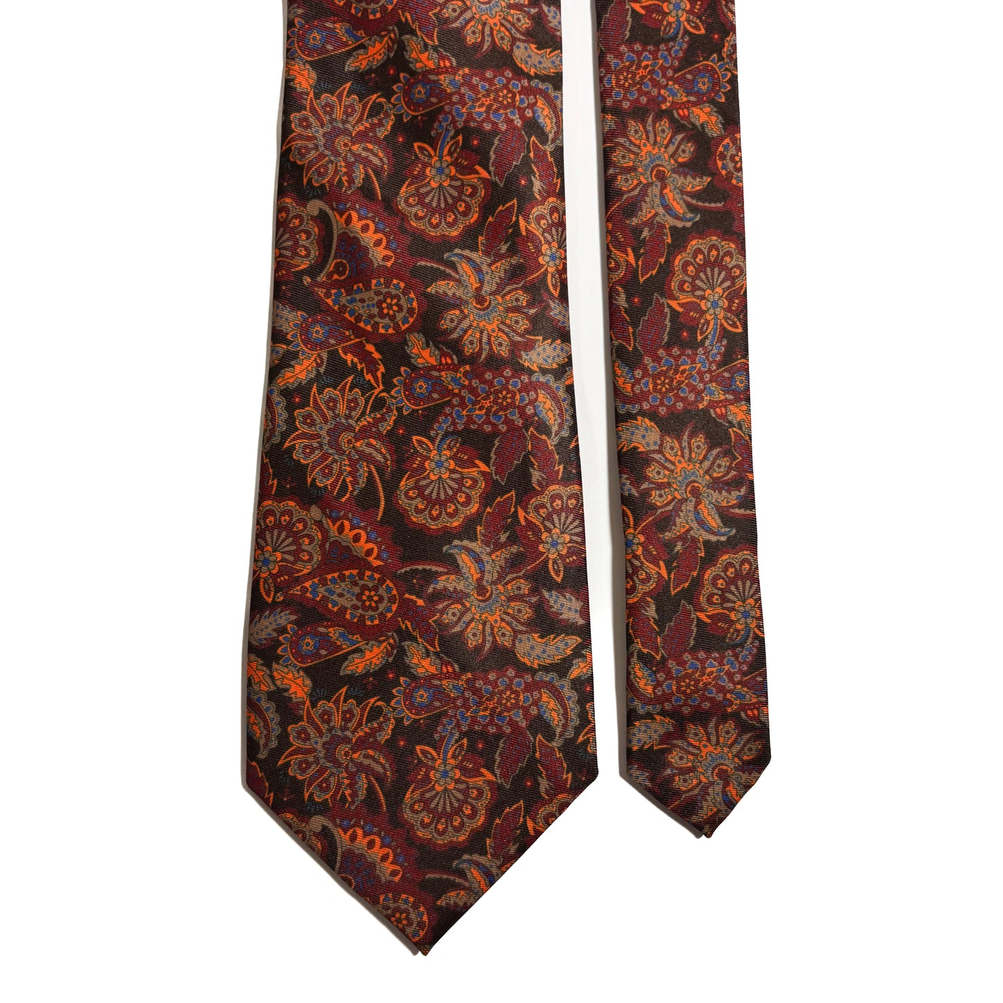 Dark Brown Floral Printed Tie