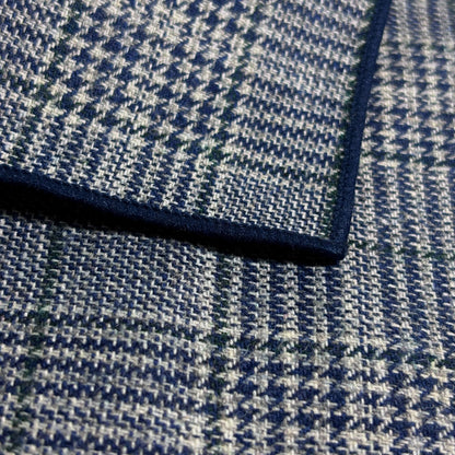 Light Blue Check Wool Pocket Square