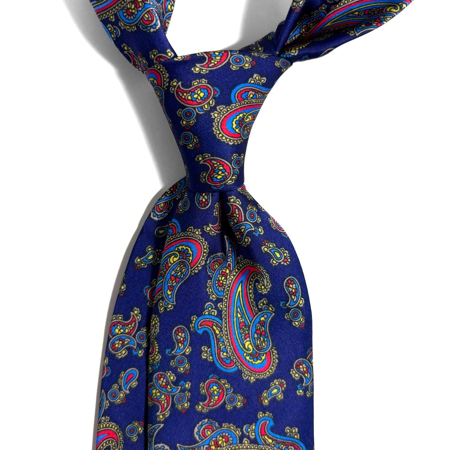 Navy Blue Paisley Printed Tie