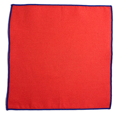 Orange & Blue Linen/Cotton Pocket Square