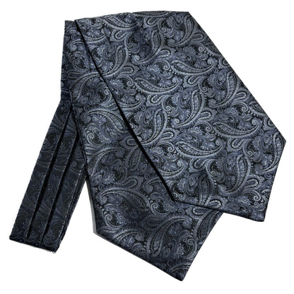 Charcoal Gray Paisley Jacquard Cravat/Ascot