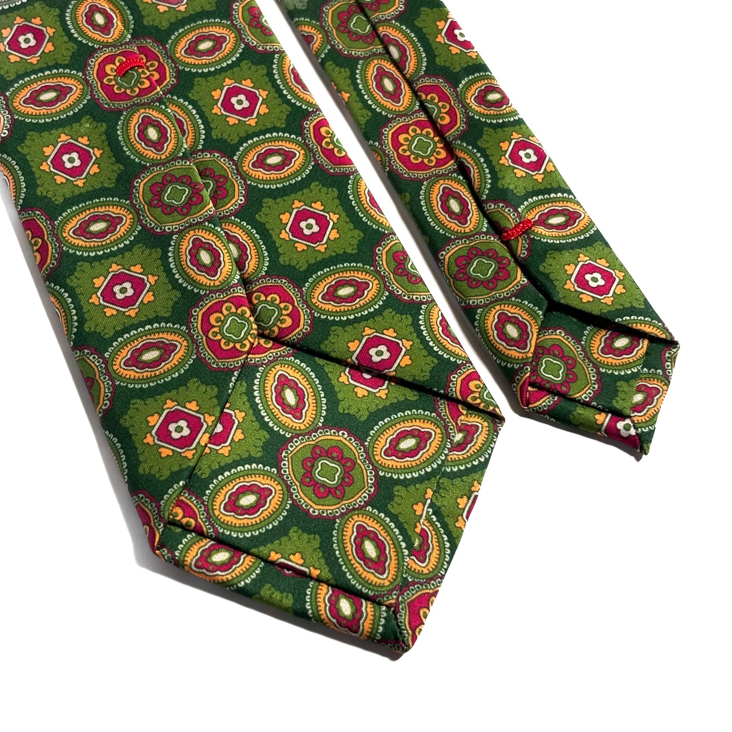 Olive Green Medallion Printed Tie