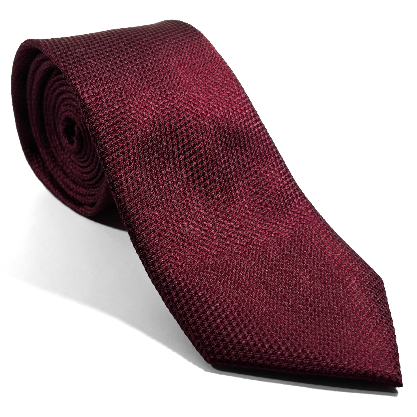Burgundy Silk Grenadine Tie - Handmade