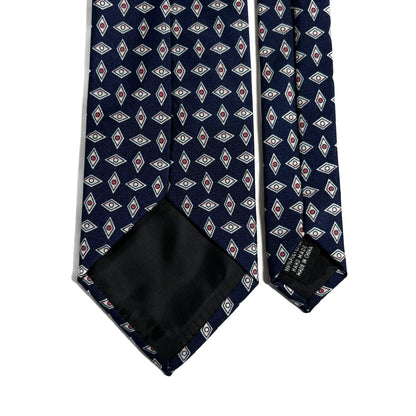 Navy Blue Diamond Printed Tie