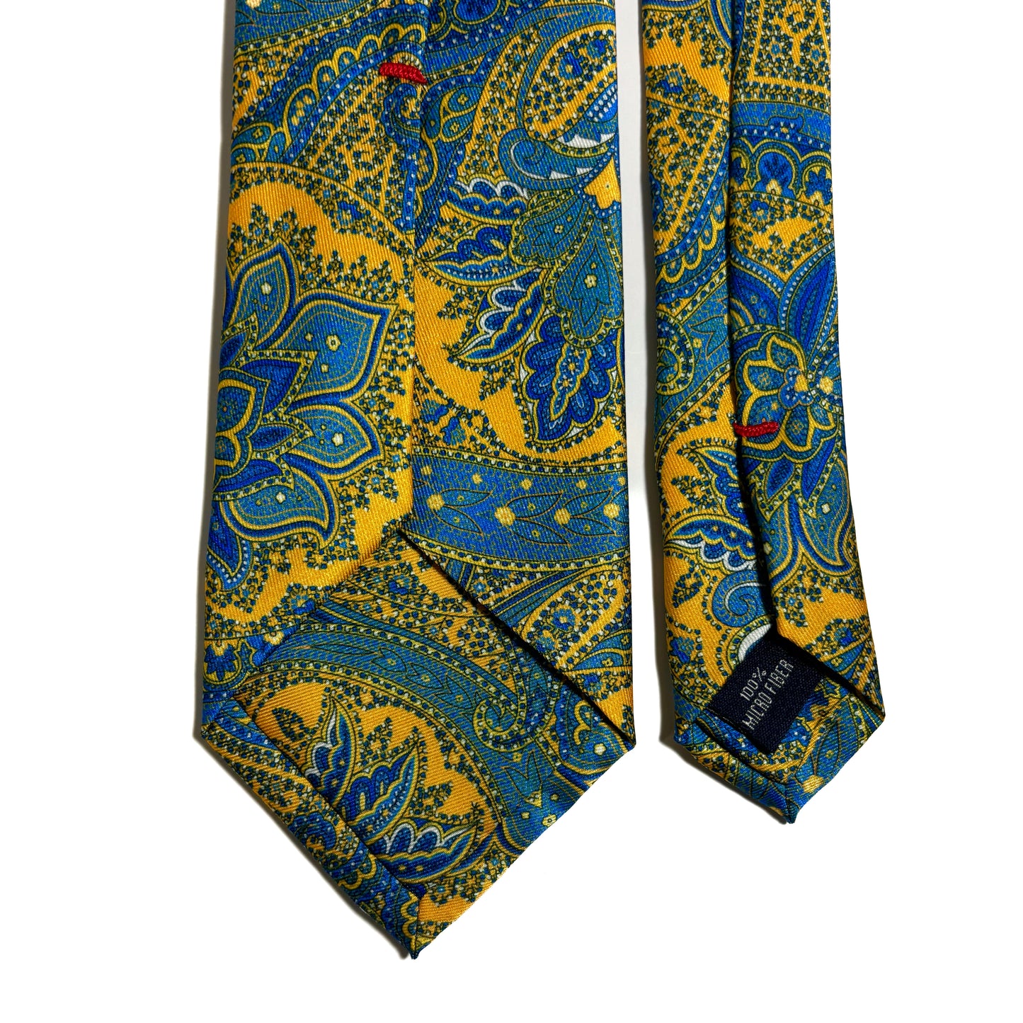 Yellow & Blue Large Paisley Printed Tie