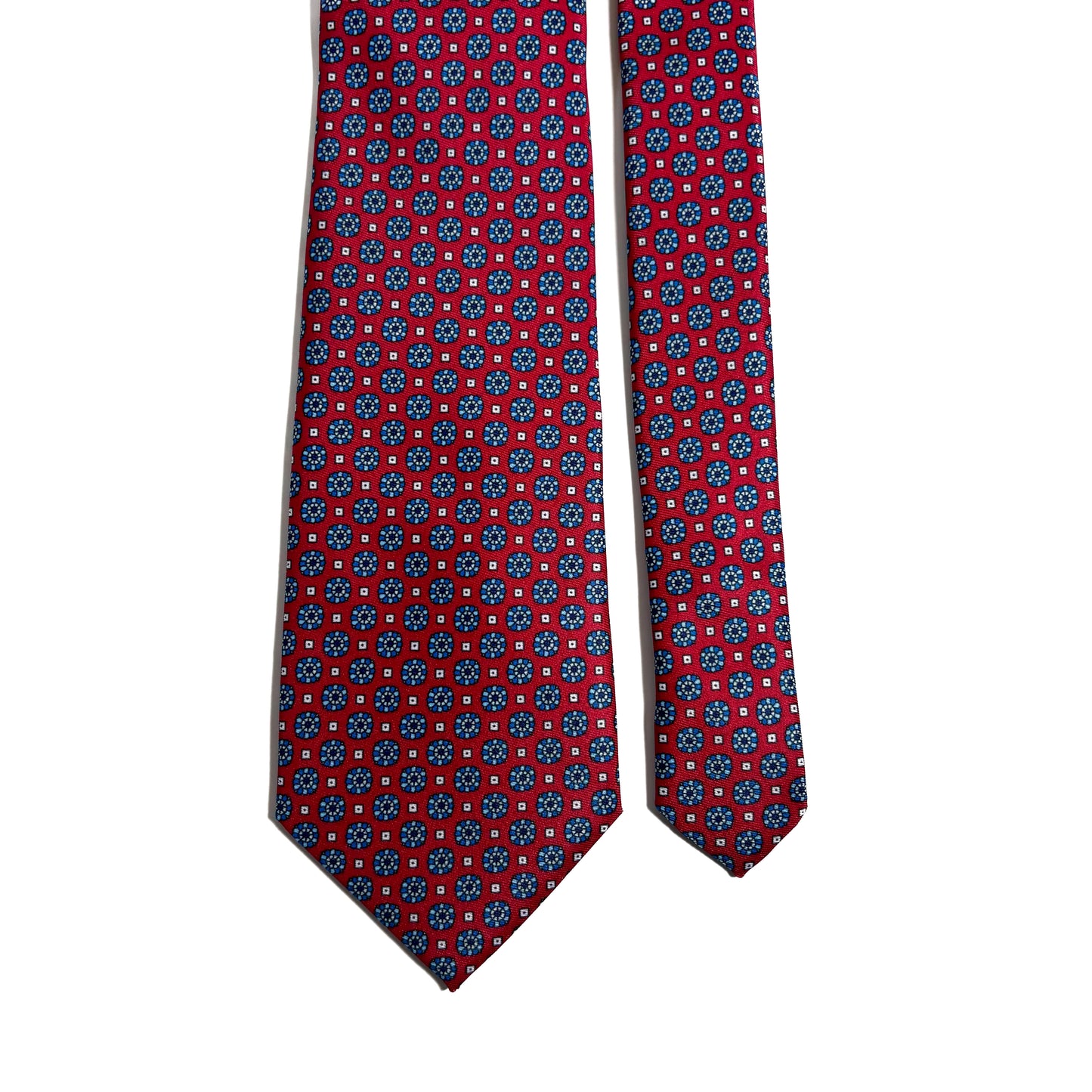 Red & Blue Floral Printed Tie