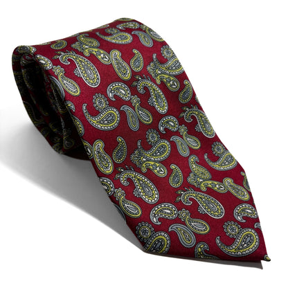 Burgundy Paisley Silk Tie