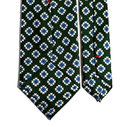 Forest Green Floral Printed Tie