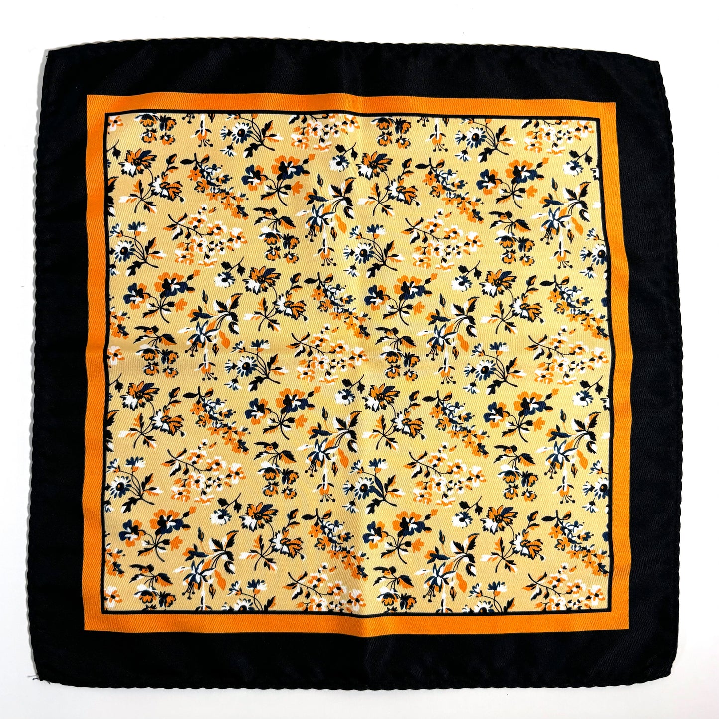 Black & Yellow Floral Pocket Square