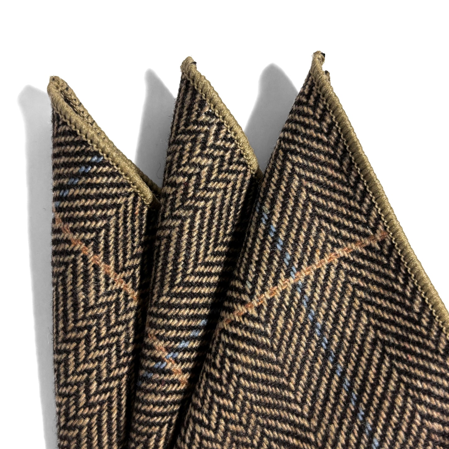 Mustard Yellow Herringbone Wool Pocket Square