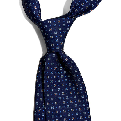 Navy Blue Floral Geo Printed Tie