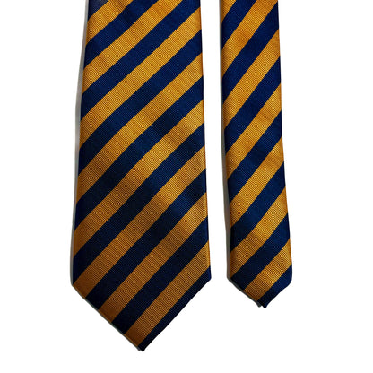 Navy Blue & Gold Striped Repp Tie
