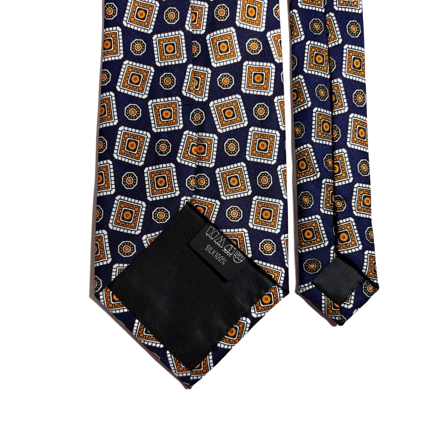 Navy Blue Falling Blocks Silk Tie