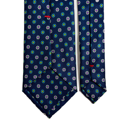 Navy Blue Floral Neats Printed Tie