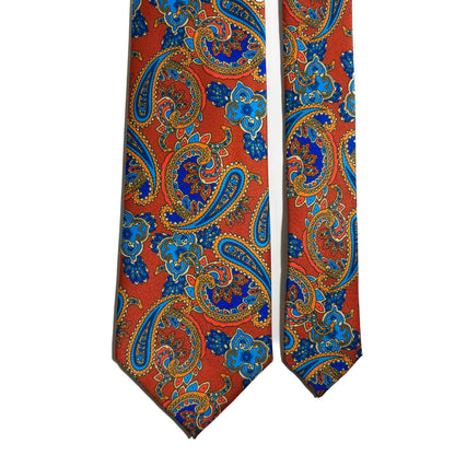 Burnt Orange Paisley Printed Tie