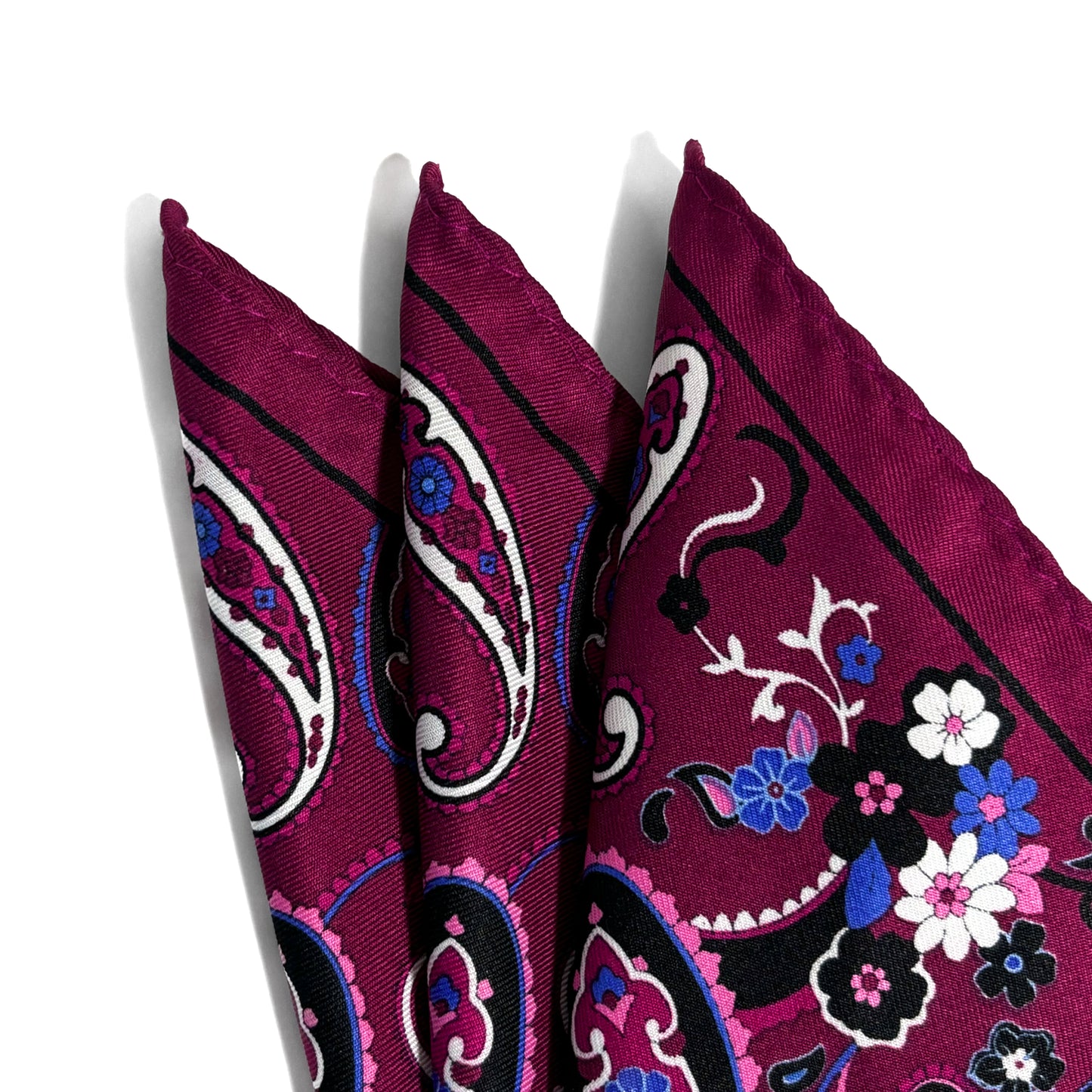 Bordeaux Paisley Pocket Square