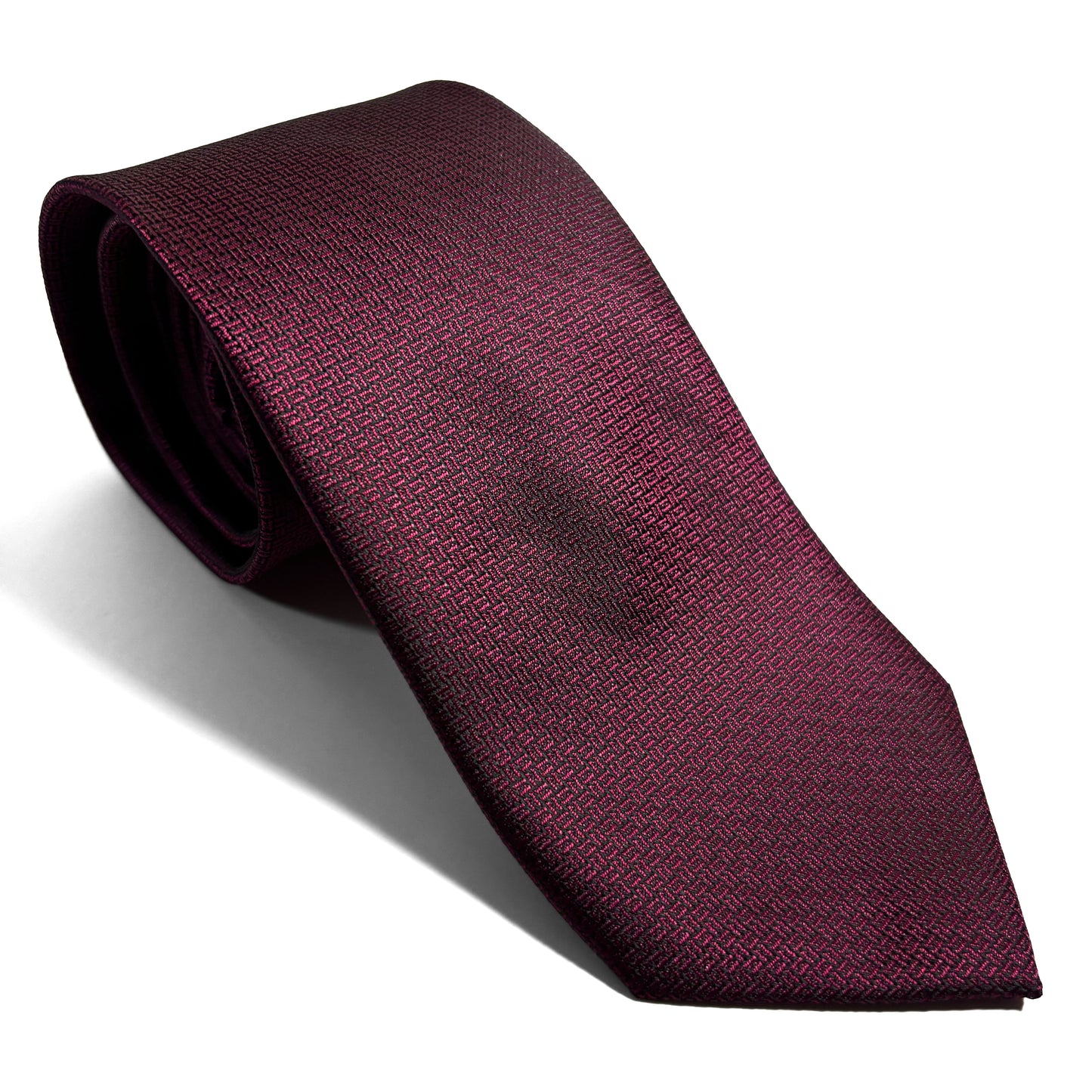 Burgundy Micro-Geometric Jacquard Tie