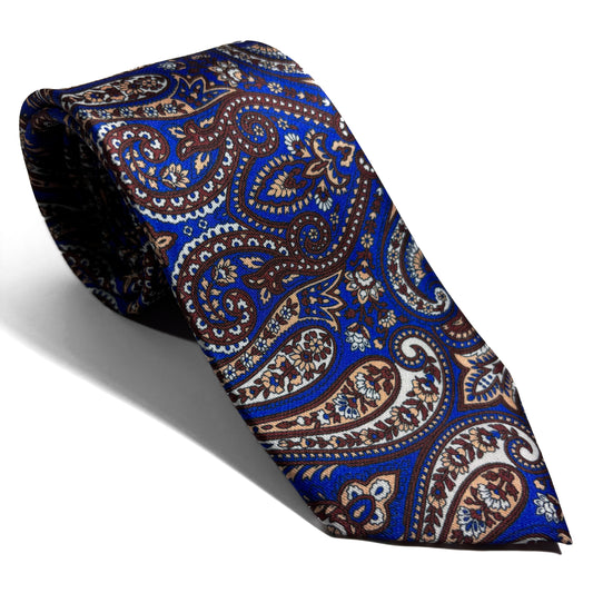 Royal Blue Large Paisley Printed Tie