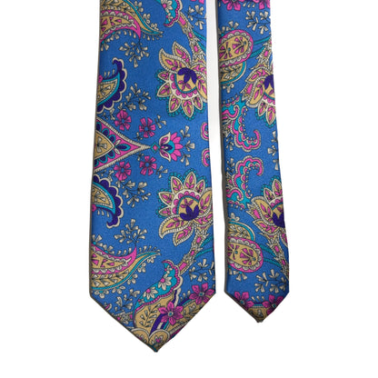 Light Blue Floral Paisley Printed Tie