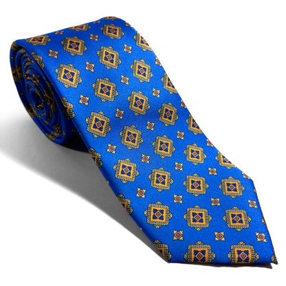 Electric Blue & Yellow Geometric Printed Tie