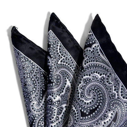 Black Paisley Pocket Square