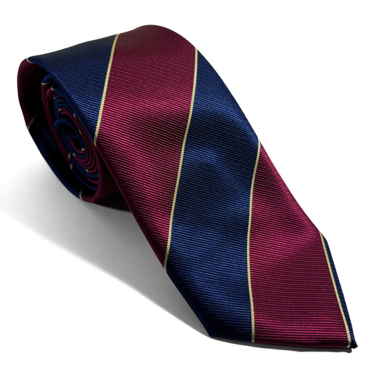 Burgundy & Blue Striped Repp Tie