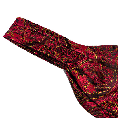 Red & Yellow Paisley Jacquard Cravat/Ascot