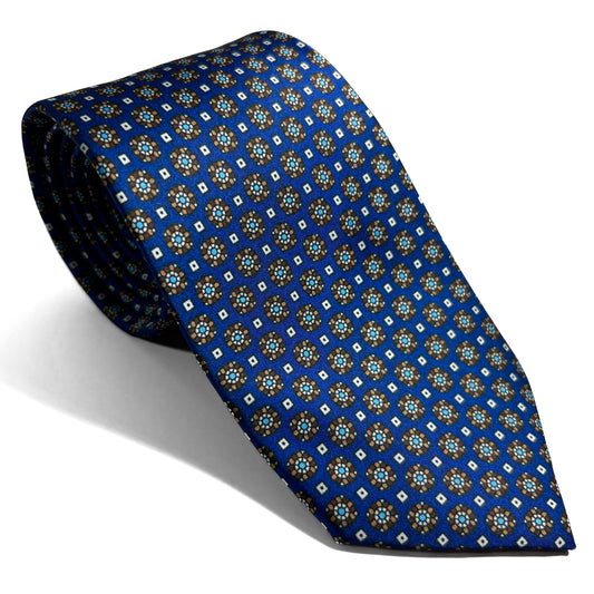 Blue Floral Neats Printed Tie