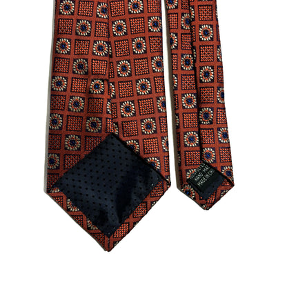 Copper Orange Floral Geometric Jacquard Tie