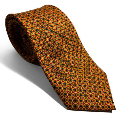 Orange Small Geometric Printed Tie