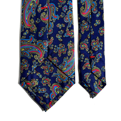 Navy Blue Paisley Printed Tie