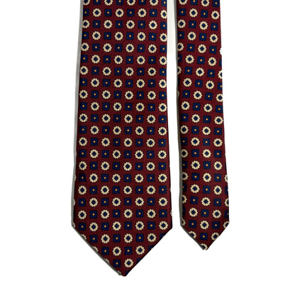 Burgundy Floral Neats Printed Tie