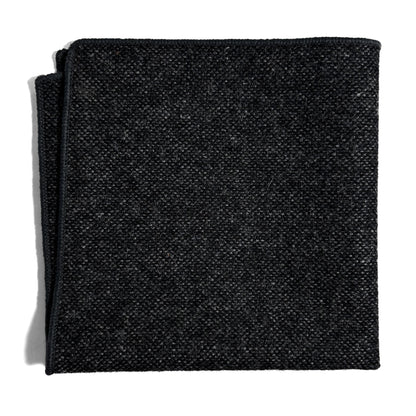 Charcoal Gray Wool Pocket Square