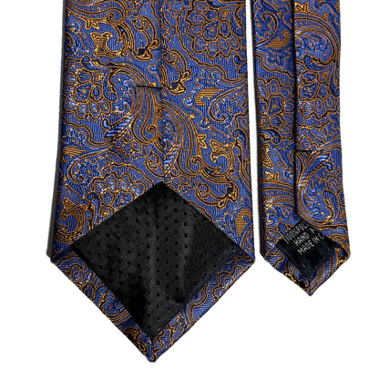 Light Blue & Gold Paisley Jacquard Tie